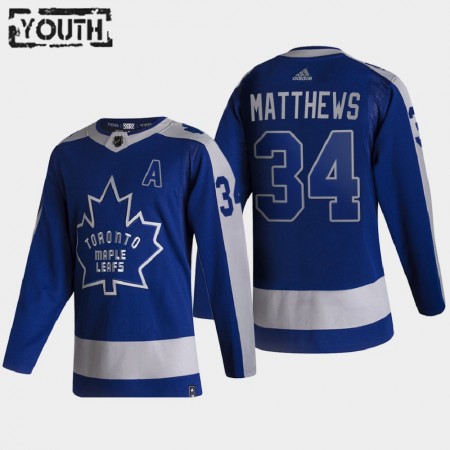 Børn NHL Toronto Maple Leafs Trøje Auston Matthews 34 2020-21 Reverse Retro Authentic